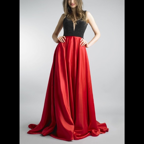 Basix Black Label Dresses & Skirts - 🎊x4HP🎊NWT|Red &Black Beaded Gown| BasixBlack Label